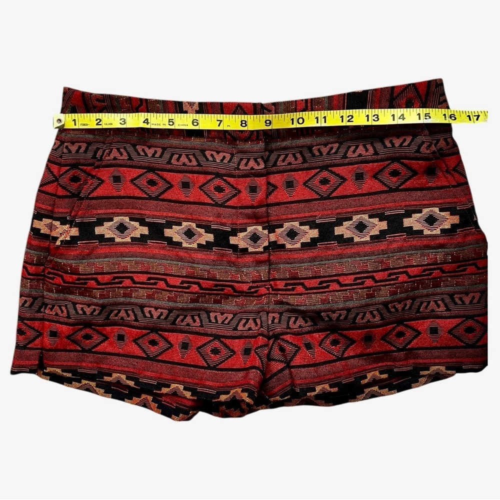 BCBGeneration Red and Black Tribal High Waist Shorts Like New 10 - Picture 4 of 6